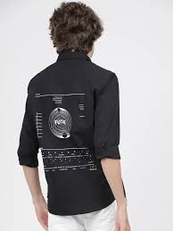 Black Back Print Shirt